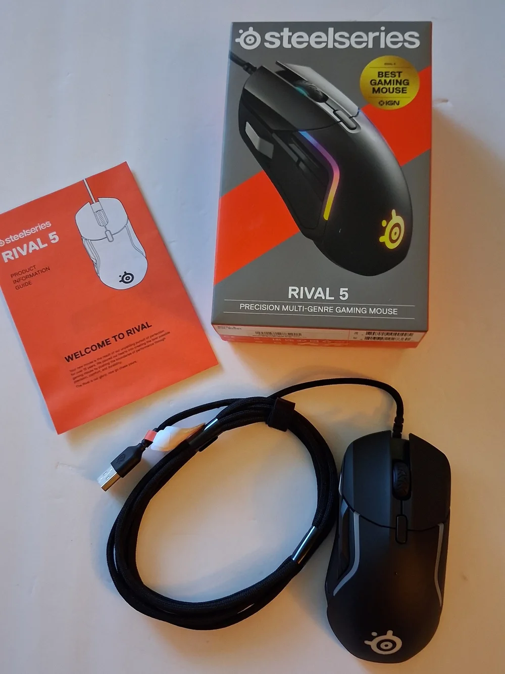 Rival 5 Black Gaming Mouse - RGB Precision